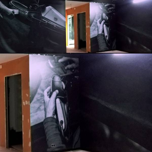 Covering mural dans une boutique de vêtement