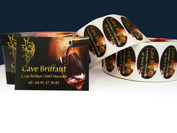 iiDmage imprimerie numérique à Marseille créé des cartes de visite et étiquettes pour la Cave Briffaut à Marseille 13005