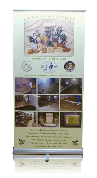 kakemono Roll-Up Dune 100x200cm par iiDmage imprimerie numérique à Marseille 13004