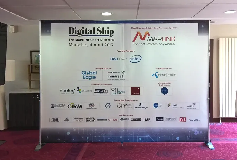 Mur D'images ou PhotoCall<br>pour un congrès et des conférences dans un hôtel.<br>#ERP #AntifeuM1 #International